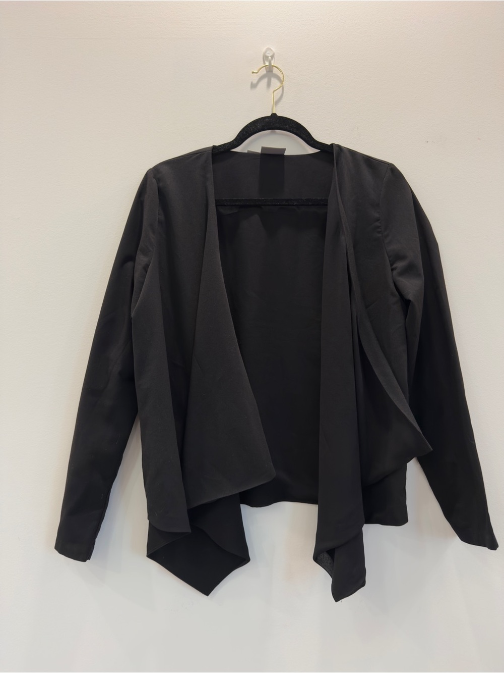 Vero Moda Black Open-Front Draped Jacket
